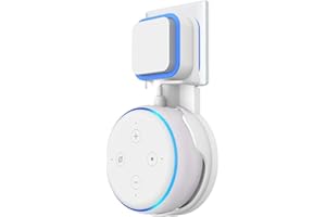 TYEYOBER Supporto presa per montaggio a parete per Echo Dot 4/Dot 5/Dot3，accessori per supporto per altoparlanti salvaspazio per Echo Dot5/4/3, supporto con gestione dei cavi integrata