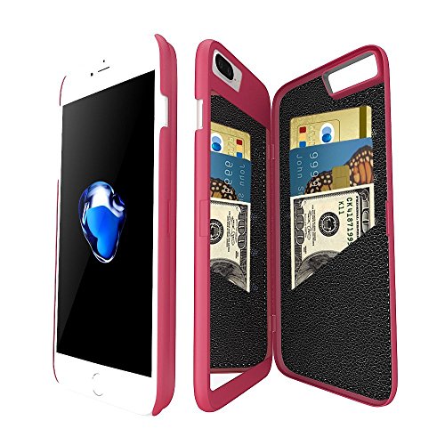 iPhone 7 Plus Funda con Espejo y Billetera para Las Mujeres -Bidear (TM) Protector Caso Dura con Ranura para Tarjetas para Apple iPhone 7 Plus and iPhone 6 plus/6s Plus-5.5 Pulgadas(Rosa)