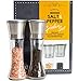 Produktbild KIBAGA Salz und Pfeffer Mühle 2er Set mit verstellbarem Keramikmahlwerk - Auch als Gewürzmühle geeignet - Edelstahl Salzmühle und Pfeffermühle Für Frisch Gemahlene Gewürze