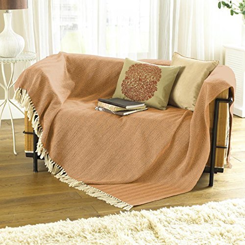 Country Club Opus Burnt Orange 100% Cotton Throw 170x 200cm