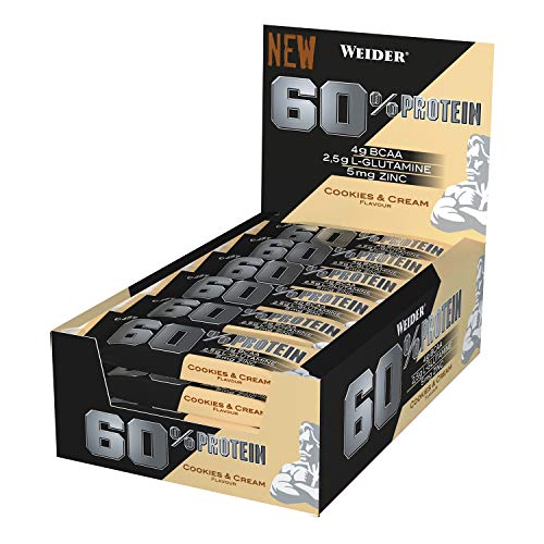 Weider Barre 60% Protéinée Biscuits et Crème 24 x 45 g