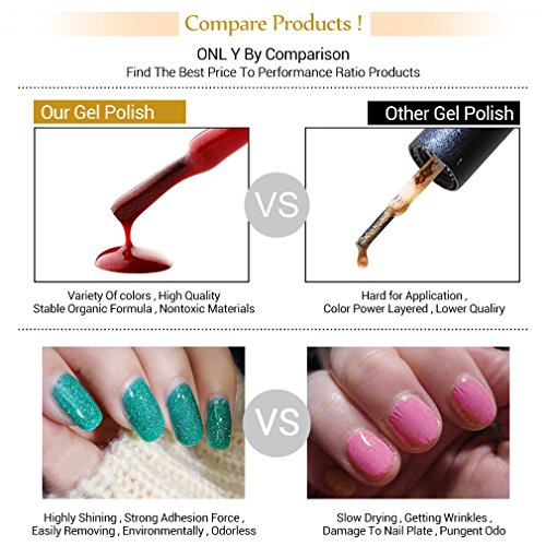 UV nagellack set FairyGlo Blitz Series Nail Gel Polish Nagelgel Pure Farbe (6xStück) - 2