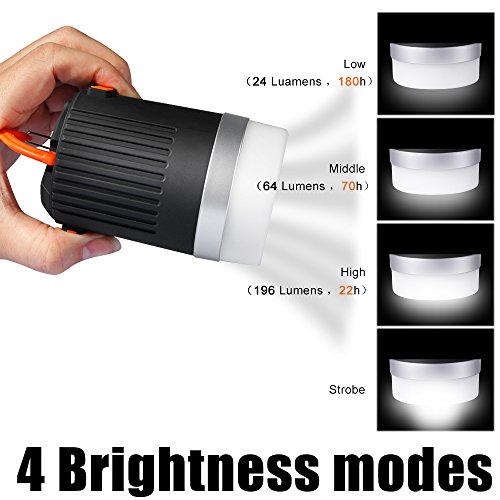 Camping Laterne, Sunvito 2-in-1 LEDs Camping Lampe und 10400mAh Power Bank, IP65 wasserdicht wiederaufladbar, Laterne Ideal für Notfall,Camping Wandern Angeln (USB-Anschluss) - 4