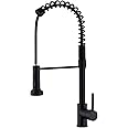 MIFULY Copper Kitchen Tap, Kitchen Mixer Tap with Pull Out Sprayer, Commercial, Matte Black