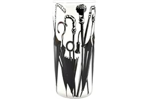 ACACIAHOME 18" Black and White Ceramic Umbrella Stand