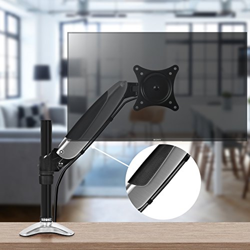 Duronic DM651X1 Monitor-Tischhalterung für einen LCD/LED Computer Bildschirme / Fernsehgeräte, mit Höhenverstellung durch Gasspannungsregelung / Neig, Schwenk und Rotierfunktion - 9