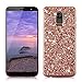 Produktbild DasKAn Strass Glitzer Silikon Hülle für Samsung Galaxy J6 Plus, Glänzend Überzug Farbig Rahmen Gummi Rückseite Handyhülle Ultra Dünn Weich Stoßstange Stoßfest Flexibel TPU Schutzhülle,Rose Gold