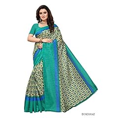 Fabwomen Women's Cotton Silk Printed Saree With Blouse Piece (8142_Multi-Coloured_Free Size)