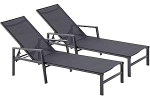 Concept-Usine | Juego de 2 tumbonas, Color Gris Oscuro