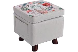 STAKMANN Pouf Contenitore Cubo in legno, Rivestimento Tessuto, Dimensioni 32 cm, Baule Multifunzione, Sgabello, Contenitore Giocattoli, Poggiapiedi, Antiscivolo, Ideale per Camerette (Grigio)