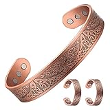 Magenergy 3pcs Copper Bracelet For Men Life Of Tree, 99.9% Copper Magnetic Bracelet With Ring,adjustable Cuff Bangle Jewerly Gift