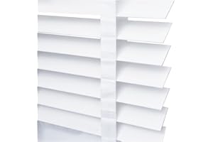 APEX FURNISHINGS Faux Wood Window Venetian Blinds-50mm Slats White Tape Trimmable Home Office Windows Blind (120cm x 150cm)