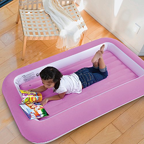 Jilong Easigo Kids Safety Bed – Luftbett für Kinder mit erhöhtem Rand und Velours Liegefläche 152x89x17,5cm - 4