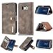 Produktbild Samsung S8 Plus Hülle, Samsung Galaxy S8 Plushüle, Alfort Prämie PU Leder Schutzhülle Lederhülle für Galaxy S8 Plus Tasche Wallet Flip Case Cover mit Karten Steckplatz (Grau) + Lanyard
