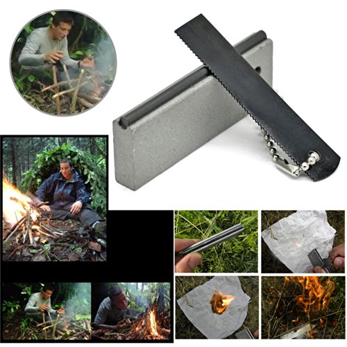 Grenhaven Feuerstein Block Feuerstahl 1.500 bis 12.000 Zündungen 6 bis 10,5 cm Magnesium Feuerstarter Feuerzeug Flint Stone Fire Steel Outdoor Survival Camping-Anzünder - 3