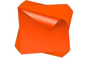 HTVDIY 10 Pack Heat Transfer Vinyl Sheets, 12x8 inch Orange HTV Iron on Vinyl for T-Shirts, Permanent HTV Sheets for Arts and Crafts