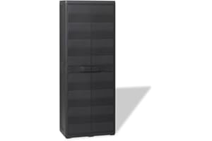 Festnight Outdoor Plastic Garden Storage Cabinet with Shelves