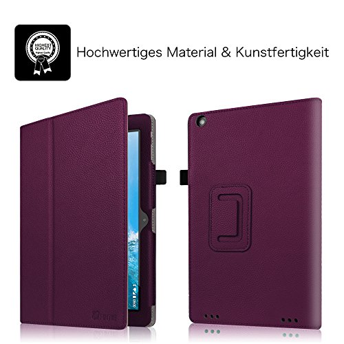 Fintie Odys Rapid 10 LTE Hülle Case – Slim Fit Folio Premium Kunstleder Schutzhülle Tasche Etui Smart Cover mit Ständerfunktion für Odys Rapid 10 LTE 25,7 cm (10,1 Zoll) Tablet-PC, Lila - 2