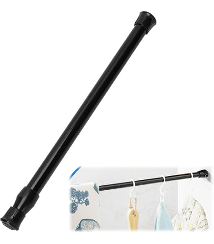 Tringle à Rideau Télescopique Sans Perçage Joyzan - Longueur Réglable 25-90cm, Acier, Système à Ressort