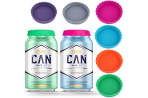 PANLOUTING 6 Piezas Tapas de Latas de Bebidas Silicona Reutilizable, compatible con Mayoría de las Latas de Bebidas y Cerveza