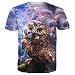 Produktbild BFUSTYLE Unisex Galaxy Eulen Kurzarm T-Shirts Kleidung