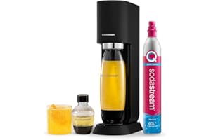 SodaStream MIX™, Sparkling Drink maker & Soda Maker, Carbonates Any Drink, With 1L Dishwasher Safe Carbonating Bottle and 1 CO2 Cylinder/Carbonator, Makes Up To 60L* Drinks, Black