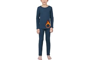 Arshiner Ensemble de sous-vêtements Thermiques pour Enfants Thermiques Ensemble pour Ski et Football pour Garçon et Le Sport espirant Chaud Thermiques Set 5-12 Ans