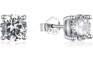 Gold Gala Boucles d'oreilles en Argent Sterling 925 avec Zirconium Cubique pour Homme Femme