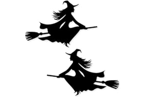 EASYDRUCK24DE Adhesivo para coche y moto, con diseño de bruja, resistente a radiación UV y condiciones climatológicas, adecuado para lavado, color negro, 15 x 10 cm