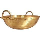 Heribay Brass Kadhai- Golden