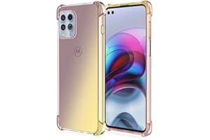 EASSGU Funda para Motorola Moto g100 (6.7" Inches), Carcasa Protectora de Color Degradado Transparente, Case para Teléfono Anticaída y Antiarañazos - Oro Negro