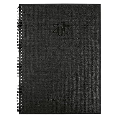 Exacompta 296421E Agenda Consultations Carte Renforcée à Spirale avec Répertoire Adresse 1 semaine sur 2 pages 29,7 x 21 cm Janvier à Décembre 2018 Gris foncé