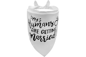 White My Humans are Getting Married Dog Wedding Engagement Bandana,Wedding Photo Photos, LMSHOWOWO Dog Bandana Wedding Engagement Announcement Gifts Pet Scarf Accessories for Dog Lovers, Bridal Shower