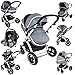 i-Safe System - Grey Trio Travel System Pram & Luxury Stroller 3 in 1 Complete With Car Seat
