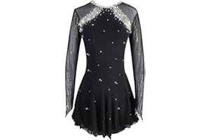 LIUHUO Dunkelblaues Eiskunstlauf-Rock Damenkostüm für Mädchen Einfaches und großzügiges Eiskunstlaufkostüm