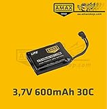  AMAXinno 1S 600mAh 30C LiPo Akku Lite /// 3,7V /// 1S1P /// LiPo Battery