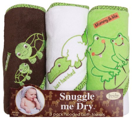 Frosch/Alligator/Schildkröte mit Kapuze Badetuch Set, 3-pack