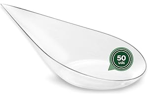 HORECA COLLECTION MAXI PRODUCTS - Cuchara Catering - Cuchara Catering Plástico Reciclable - Especial Catering, Eventos, Tapas, Degustación, Food Trucks - CATERING (Lágrima Transparente, 50 Unidades)