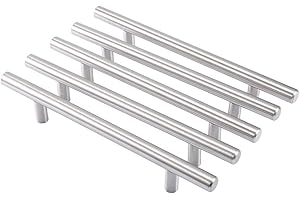 WAKECTS 20 x uchwyty do szafek kuchennych ze stali nierdzewnej, średnica 12 mm, odległość od środka 128 mm, klamka, uchwyt w kształcie litery T kuchnia, szuflada, sypialnia i meble