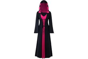 LPFNSF Vintage Witch Dress, Halloween Vampire Costume Women Plus Size, Renaissance Costume Women Medieval Dress