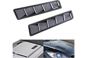 Adunsiaoto 2 Pezzi Prese D'aria Decorative per Auto, Auto Cofano Vent Decorazione, Universale Flusso D'aria Di Aspirazione Hood Scoop Bonnet Vent Copertura Turbina Copertura Del Motore(Nero)