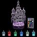 Produktbild LED Nachtlicht 3D Illusion Lampe Kinder Stimmungslicht Fernbedienung Nachttischlampe 7 Farben ändern Touch Switch Schreibtisch Lampen Geburtstagsgeschenk Burg