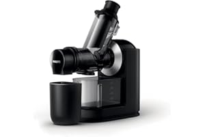 Philips Viva Collection Masticating Juicer, 150W, 1L, XL Tube, Quick Clean Technology, HomeID App, Dishwasher-safe Parts, Drip Stop, Easy Assembly, Compact Storage, Black (HR1889/71)