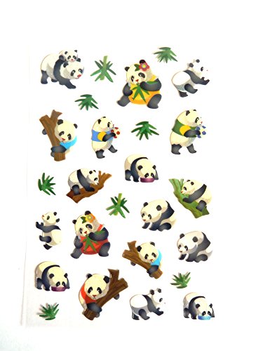 Minilabel Panda pegatinas para niños/niños etiquetas para bolsas de fiesta, libros de recortes, tarjetas o portátil decoración