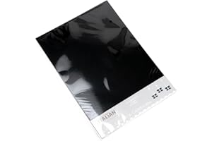 Italian Options 250GSM Mirror Card Craft Paper 10 Sheets, A4 Size, Gloss Black