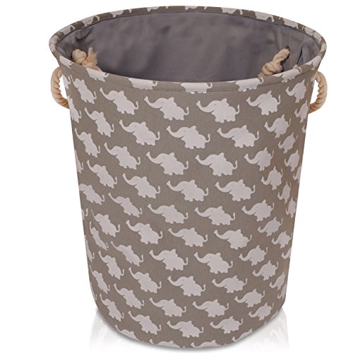 Grey Canvas Storage Basket With Elephant Buy Online In Cayman Islands At Desertcart