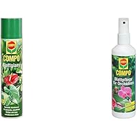 Compo Blattglanz für alle Grünpflanzen, Sprühflasche, 300 ml & Blattpflege für alle Orchideenarten, Sprühflasche, 250 ml
