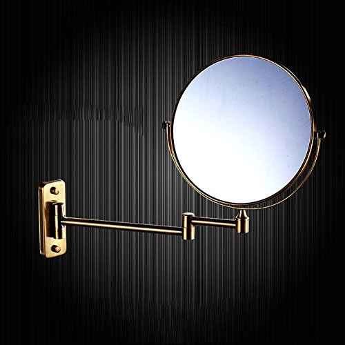 Bathroom enlargement cosmetic mirror rotating make-up folding vanity telescopic wall mounted do not punch-E-18cm