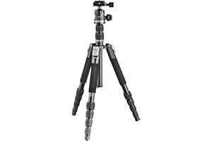 Mantona DSLM Travel Evolution 2252-RA Reisestativ, Kamerastativ bis 147 cm, belastbar bis 8 kg, Dreibein- und Einbeinstativ, Stativ mit Kugelkopf und Schnellwechselplatte