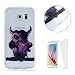 Produktbild Samsung Galaxy S6 Edge Hülle (Mit Frei HD Displayschutz) Transparent Weiche Silikon Schutzhülle,Weicher Flexibel Klar Gel Silikon TPU Hülle Superdünn Stoßfest Tasche Telefon-Kasten Schutz Tasche Schutzhülle Durchsichtig Handyhülle Silikon Case Schale für Samsung Galaxy S6 Edge with Embossed Pattern Design-Piraten-Eule